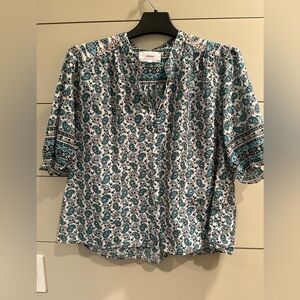 Title:
Xirena Paisley Print Blouse XS Cotton Silk